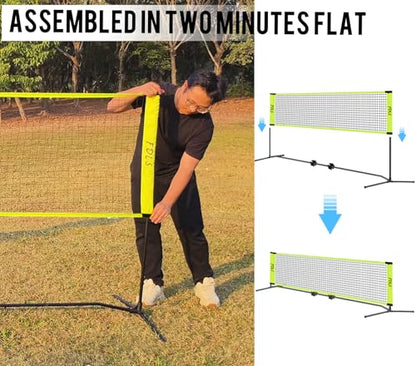 FDLS 5FT/10FT Portable Small Pickleball Net for Driveway Backyard,with Carry Bag for Indoor Outdoor, for All Levels, Easy Set up - style: 10FT Green