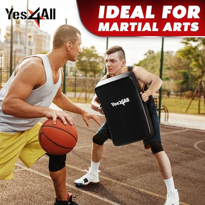 Yes4All Blocking Pad, Solid Rivets & Durable Leather Shield Pads, American Football. Basketball Training Equipment, Football Blocking Pads - Ideal for Martial Arts, Contact Drills, Sparring, Karate - color: Blocking Pads 2pcs