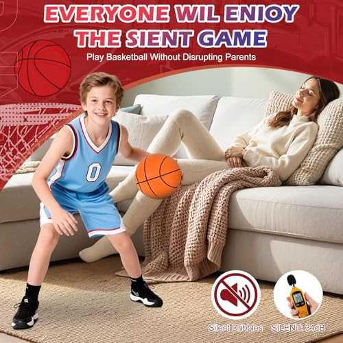 Silent Basketball Size 3/5 (22"/27.5") Ultra-Quiet No-Noise Indoor Training Ball, Soft Bounce Design, Not Vacuum Shipped, Premium Soft Foam Silent Basketball with Individual Gift Packaging - size: Size 3