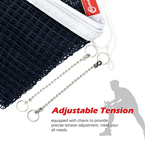 Sanung C-X1 Table Tennis Net Set, 2 Pieces Ping Pong Mesh Net with Chain for Indoor and Outdoor Training Competition Use, Easy to Set Up, Navy Blue