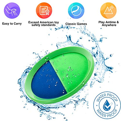 Weehoey Beach Games - Kids Toys - Outdoor Games for Kids, Toss and Catch Ball Set with 6 Paddles 3 Balls, Toys for 3 4 5 6 7 8+ Year Old Boys Girls Christmas Birthday Gifts - color: Blue+green+pink