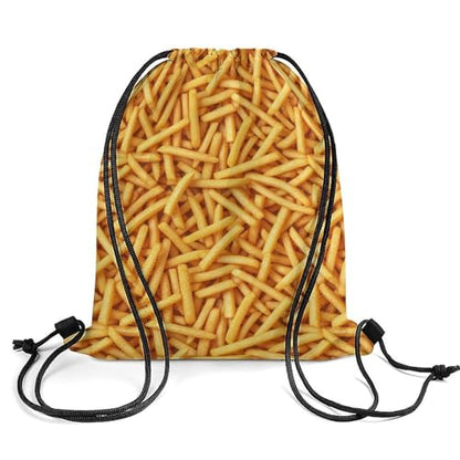 Beam Backpack Large Capacity Drawstring Sack Waterproof Sackpack for Basketball Volleyball Sports Gear Men Women, French Fries Bags - color: Picture (507)