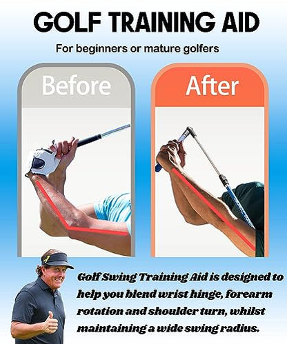 Golf Swing Trainer aid - Golf Training aid to Improve Hinge, Forearm Rotation, Shoulder turna and Grip.Portable Collapsible Swing Trainer Equipped with Golf Grip Trainer - color: Left Hand Grip(Black)