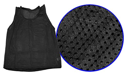 BlueDot Trading Adult & Youth Scrimmage Training Vests for Soccer, Basketball & More – Available in 1, 6, 12, 24 Packs - color: Black, style: Youth 1 Pack