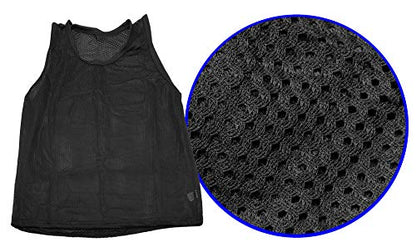 BlueDot Trading Adult & Youth Scrimmage Training Vests for Soccer, Basketball & More – Available in 1, 6, 12, 24 Packs - color: Black, style: Youth 1 Pack