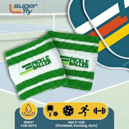 Super Fly Goods Sweatbands Pickleball Golf Tennis Great Gift or for Your Sports or Team Wristband Sports Band Set Including Towel Wrist and Head Sweatbands - style: Pickleball Wristband Set