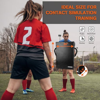 Hikeen Football Blocking Pad Training Equipment Denser Softer Foam Kick Pads for Football, Basketball, Hockey, Lacrosse Tackle Dummy - 24"x16" Kick Shield Pad with Handles (1PCS)