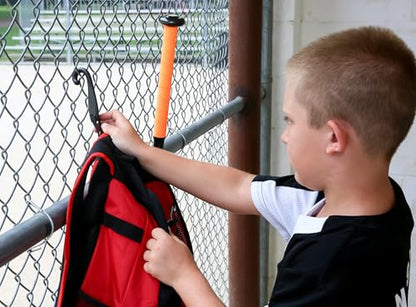 Athletico Youth Baseball Bag - Bat Backpack for Baseball, T-Ball & Softball Equipment & Gear | Holds Bat, Helmet, Glove | Fence Hook - color: Red