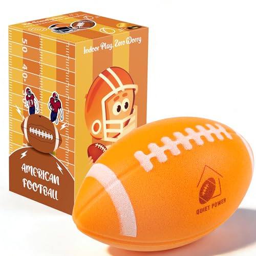 Silent Indoor Football Soft Foam Quiet Football for Indoor & Outdoor Play Low Bounce, Soft Impact Design Gift-Ready for Home & Backyard Use - color: Orange, size: 9.5 Inch