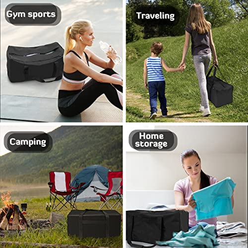 24inch Sports Duffel Travel Bag, 56L Duffel Tote Bag with Upgrade Zipper, Water Resistant & Foldable Equipment Storage Bag for Camping Tent Tripod Fishing - size: 24x12x12 inch
