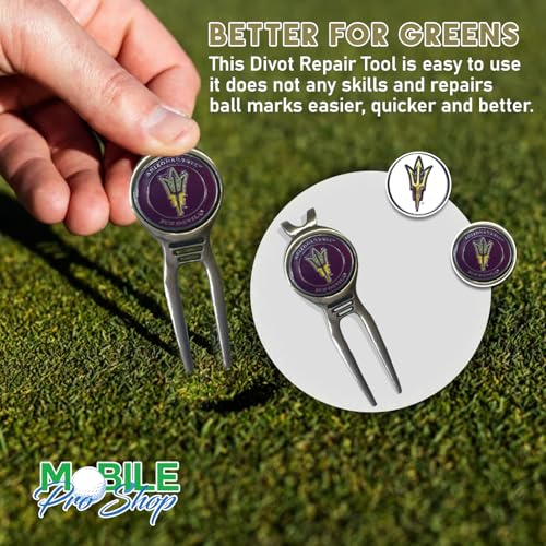 Divot Repair Tool Removable Magnetic Ball Marker-Best Divot Fixer - style: ARIZONA STATE SUN DEVILS