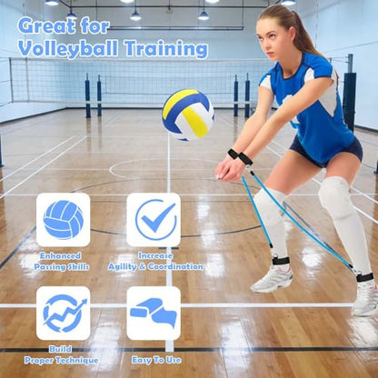 Volleyball Passing Trainer with Resistance Bands – Volleyball Passing Bands & Arm Bands Set for Volleyball Practice, Agility, Serving, Arm Swing & Pass Training