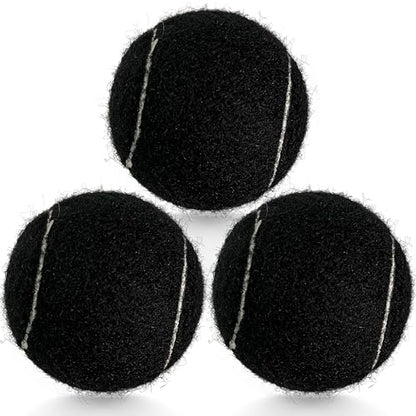 3 Pack Tennis Balls - Long Lasting Practice Balls for Tennis Beginners, Tennis Training Balls, Dog Fetch Toys - color: Black