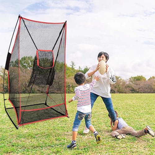 Kapler 2-in-1 Football Kicking Throwing Net - 6x3ft Portable Field Goal w/Two Detachable Target for Punt/Kick/Pass/Snap/Throw Training - Youth and Adults Backyard Outdoor Home Use