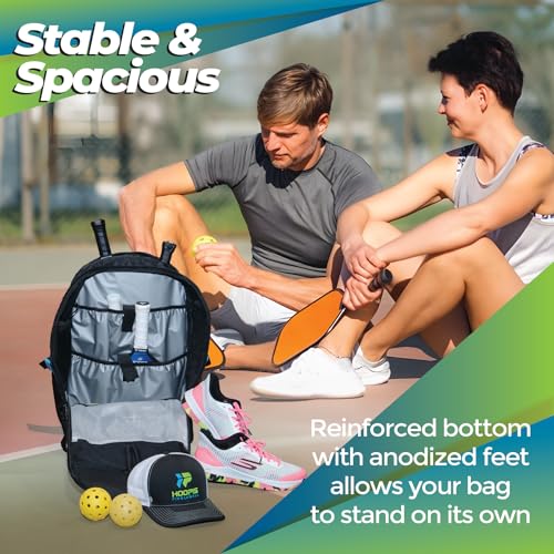 Hoopis Extra-Large Pickleball Travel Backpack – Carry-On Size Tournament Bag – Fits 4–6+ Paddles – Oversized Gear Bag with Shoe Compartment – NOT a Standard Backpack