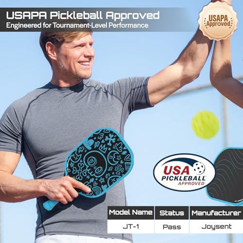 Pickleball Paddles Set, USAPA Approved Carbon Fiber Pickleball Set of 2 with Beginner Pickleball Rackets, Indoor Outdoor Pickle Balls for Adults Men Women, JT-1 - color: SkullPop