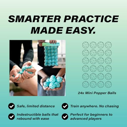 Bandit Sports Mini Popper Plastic Baseballs, Made of Impact-Resistant and Rebounding Material, Perfect Practice Baseballs & Hitting Ball Training - size: 24 Count