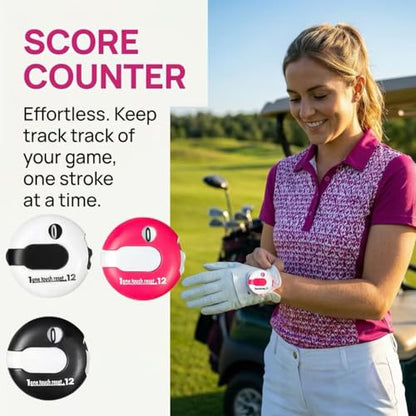 Golf Stroke Counter 1.2 Inch with Touch Reset - color: pink-black
