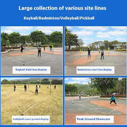 Court Boundary Lines - 240x528 Inch Badminton Tennis Marking Tape, Sports Training Equipment, Durable Floor Lines | Adjustable Court Marker Accessories for Kids Basketball Volleyball Tennis Outdoor