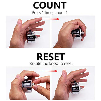 Amble Tally Clicker Counter, Metal Case Mechanical Clicker Digital Handheld Tally Counter with Nylon Lanyard