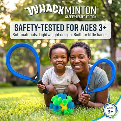 Whackminton Outdoor Game Set - No Net Required! - Fun Racket Game for All Ages - Perfect Outdoor Sport for Park, Backyard, Lawn, Beach, Camping