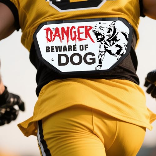 Runxrocy Football Back Plate Rear Back Protector Football Low Back Pad for Adult & Youth Players - size: Adult (Age Above 12), style: Beware of Dog