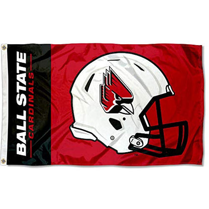 Ball State Cardinals Football Helmet Flag