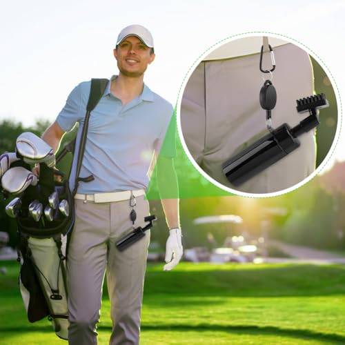 2Pack Golf Club Cleaner Brush,Golf Groove Sharpener Tool Golfs Club Brush with Retainer Clip and Squeeze Water Bottle,Holds 5 Ounces of Water,Essentials Golfs Accessories
