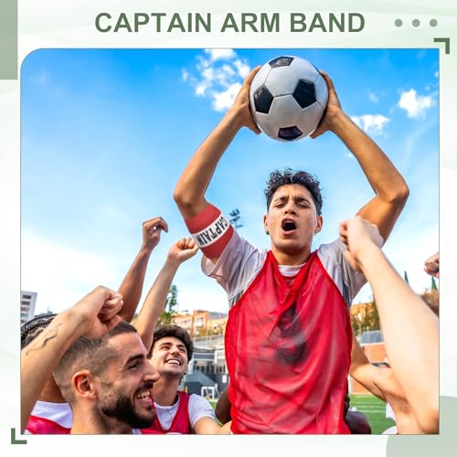 Captain Armbands, Soccer Captain Armband Elastic Adjustable Leader Band Team Sport Bands - color: Pink, size: 8.3"