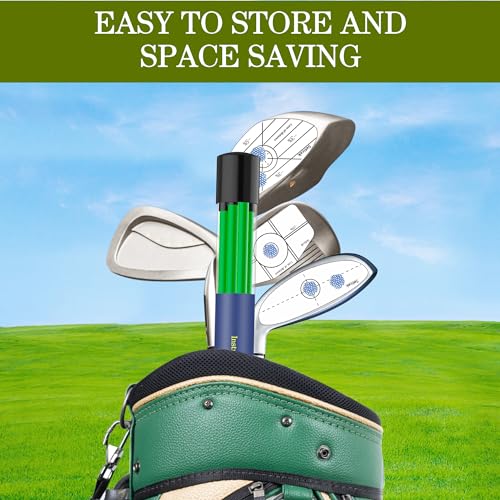 Seticek Golf Alignment Sticks 2 Pack,Upgraded 48" Collapsible Alignment Stick Golf Training Aid for Aiming, Putting, Swing Trainer, Golf Training Sticks with Clear Tube Case - color: Green, style: 2 Pack