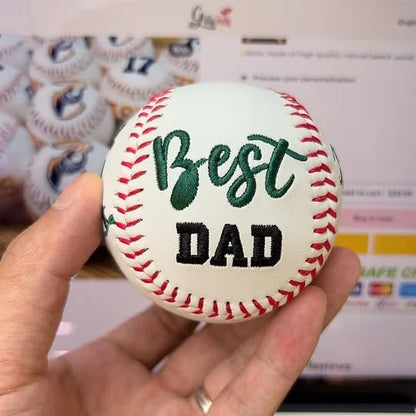 Personalized Embroidered Baseball & Softball Fathers Day Birthday Gift for Dad Custom Name Stitched Ball Senior Night Graduation Keepsake Fathers Day Birthday Coach Team Gift for Father Mother