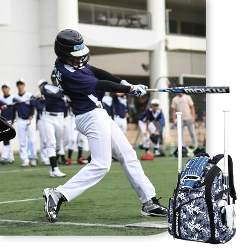 KAVIGOR Baseball Bag for Youth and Adult, Softball Bag 50L Large Capacity Holds 4 Bats, Equipment Backpack with Shoes Compartment