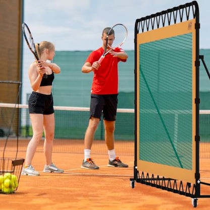 MR Tennis Rebounder 12’x6’, Adjustable Tilt Angle Rebound Net, Multi-Sport Portable Bounce Back Net with Wheels, Rebound Wall for Tennis, Pickleball, Lacrosse, Hockey, Softball & Baseball Training