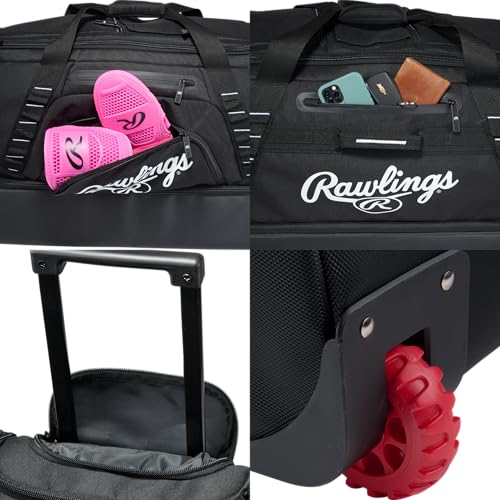 Rawlings | YADI 2.0 Wheeled Catcher's Bag | Yadier Molina Model | Baseball/Softball | Multiple Styles