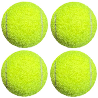 Tennis Balls, 4 Pack Advanced Training & Practice Tennis Balls for Beginners, High Visibility Pet Dog Playing Balls - color: Yellow