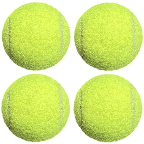 Tennis Balls, 4 Pack Advanced Training & Practice Tennis Balls for Beginners, High Visibility Pet Dog Playing Balls - color: Yellow