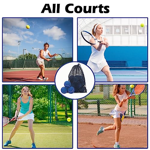 SUNEZLGO 12 Pack Tennis Balls, Advanced Pressure Training Tennis Balls Practice Balls, Tennis Balls for Dogs, Thickened Tennis with Mesh Bag for Transport, Beginner Exercise Ball, Sturdy High Elastic - color: Blue
