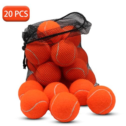 SHYUJAJIE Tennis Balls, 20 Pack Training Tennis Balls,High Elasticity Practice Tennis for Beginner, Exercise Playing Balls for Pet Dog - color: Orange