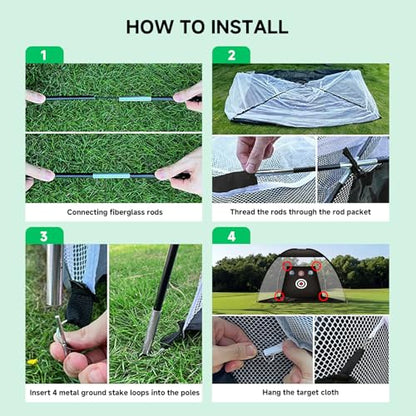 Golf Practice Net with Mat, 10x7ft Golf Hitting Net for Home Practice, Heavy Duty Garage Setup & Backyard Training Kit, Driving & Chipping Net with Target, Easy Assembly,Perfect Golf Gift for Men&Dad