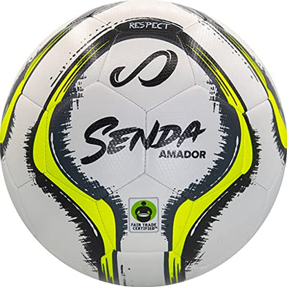 Senda Amador Training Soccer Ball, Fair Trade Certified - color: White/Yellow, size: Size 5 (Ages 13 & Up)