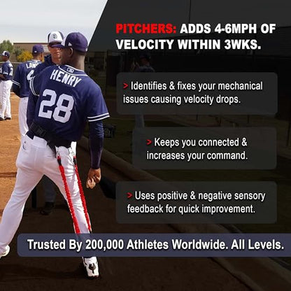 VPX Baseball Harness. Adds 4-6MPH Velocity & Power. Improves Hitting and Pitching Mechanics. Use in any Drill. Pro to Youth - size: Waist MED (22" - 34"), style: Height Med (5'2" - 6'0")