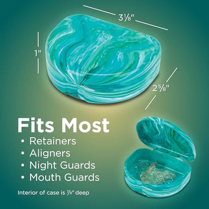 Practicon Marble Retainer Cases, Orthodontic Aligner Case, Mouth Guard Holder (3 Pack) Oasis - color: Oasis