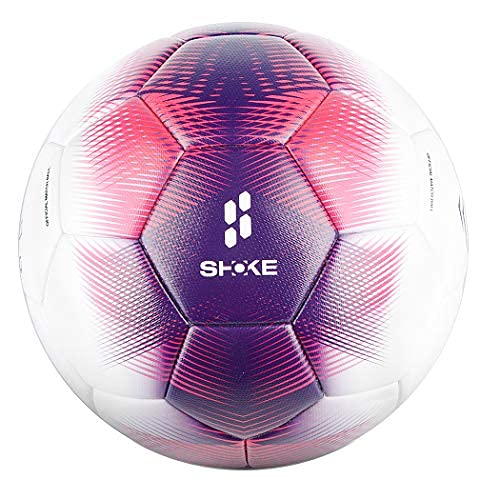 SHOKE Soccer Ball Size 5 Official Size Soccer Ball Thermal Bonded Training Slip Resistant - color: Purple Red(Deflate Single Ball)