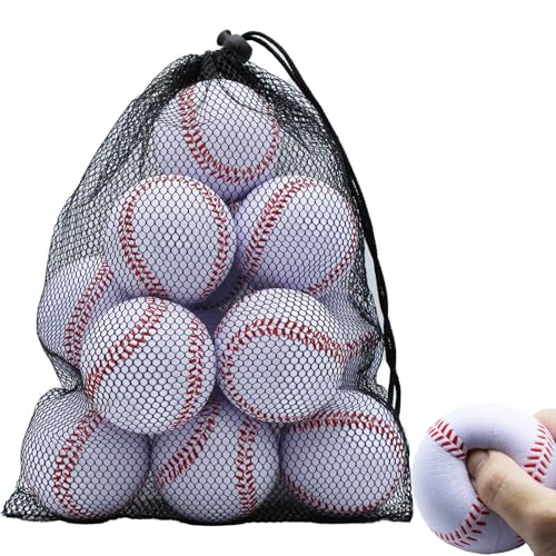 Magicorange Baseball, Foam Baseball Practice Training Baseballs Unmarked Baseball Soft Toss, Batting, Fielding, Hitting, Pitching - color: White, size: 12 Pack
