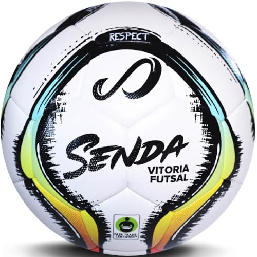 Senda Vitoria Premium Match Futsal Ball, Fair Trade Certified - color: Red/Light Blue, size: Size 4
