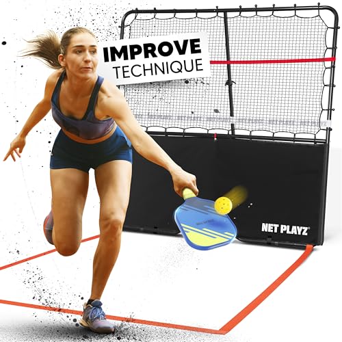Pickleball Rebounder Training Aid, Adjustable Angle Easy Setup & Storage - Perfect Your Forehands Backhands Dinks Volleys Accuracy Coordination Kitchen Control, Designed for Pickleball