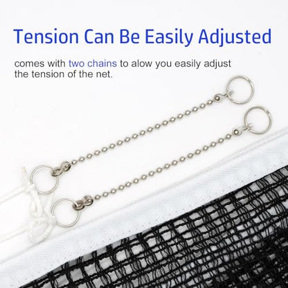 Sanung C-Y1 Table Tennis Net, 2 Pieces High Stretch Foldable Ping Pong Net with 4 Chains Adjust Tension Height, Compatible with Any Standard Size Desktop for Indoor Outdoor Use