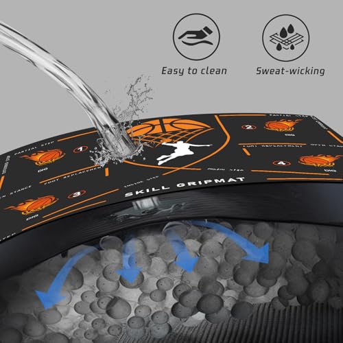 Portable Basketball Footwork Training Mat, Agility Footstep Training Mat, Basketball Pads for Training All Levels, Non-Slip Silent Equipment for All Ages to Improve Speed, Strength and Coordination