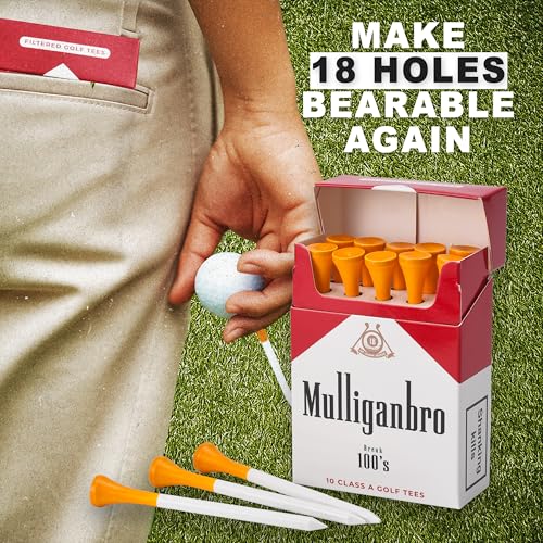 Shanker Golf - Funny Golf Tees – MulliganBro 10 Pack - Funny Golf Gift for Men - Parody Golf Accessories - Cool Novelty Tees for Golfers - Golf Gag Gift