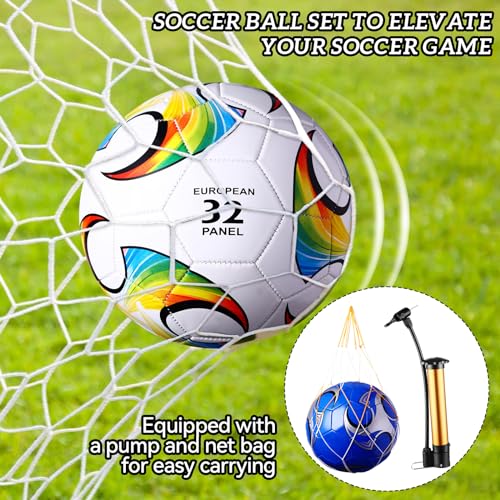 Lunmon 20 Pcs Soccer Balls Bulk with Pump and Net Bag Sport Ball Size 4/5 Outdoor Deflated Soccer Ball for Youth Adult Training Practice Game Match Sports Birthday Gift Party